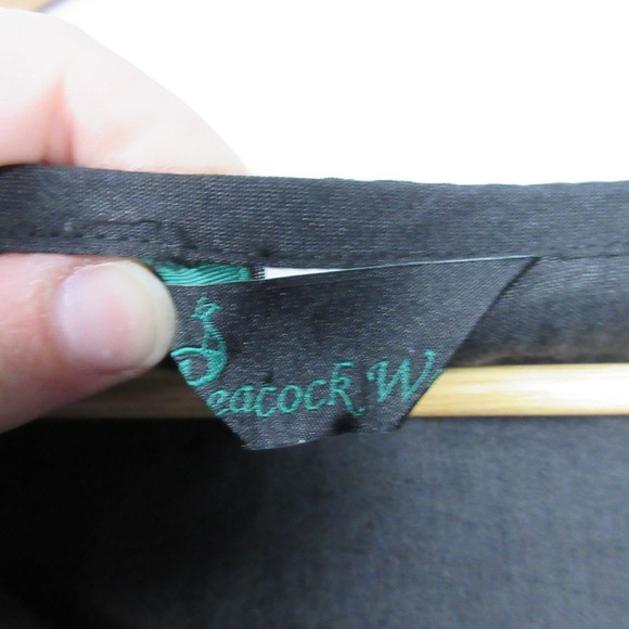 Peacock Ways Tunic Flare L Black Floral Linen Cotton Blouse Boho Lagenlook 286 - Picture 3 of 13